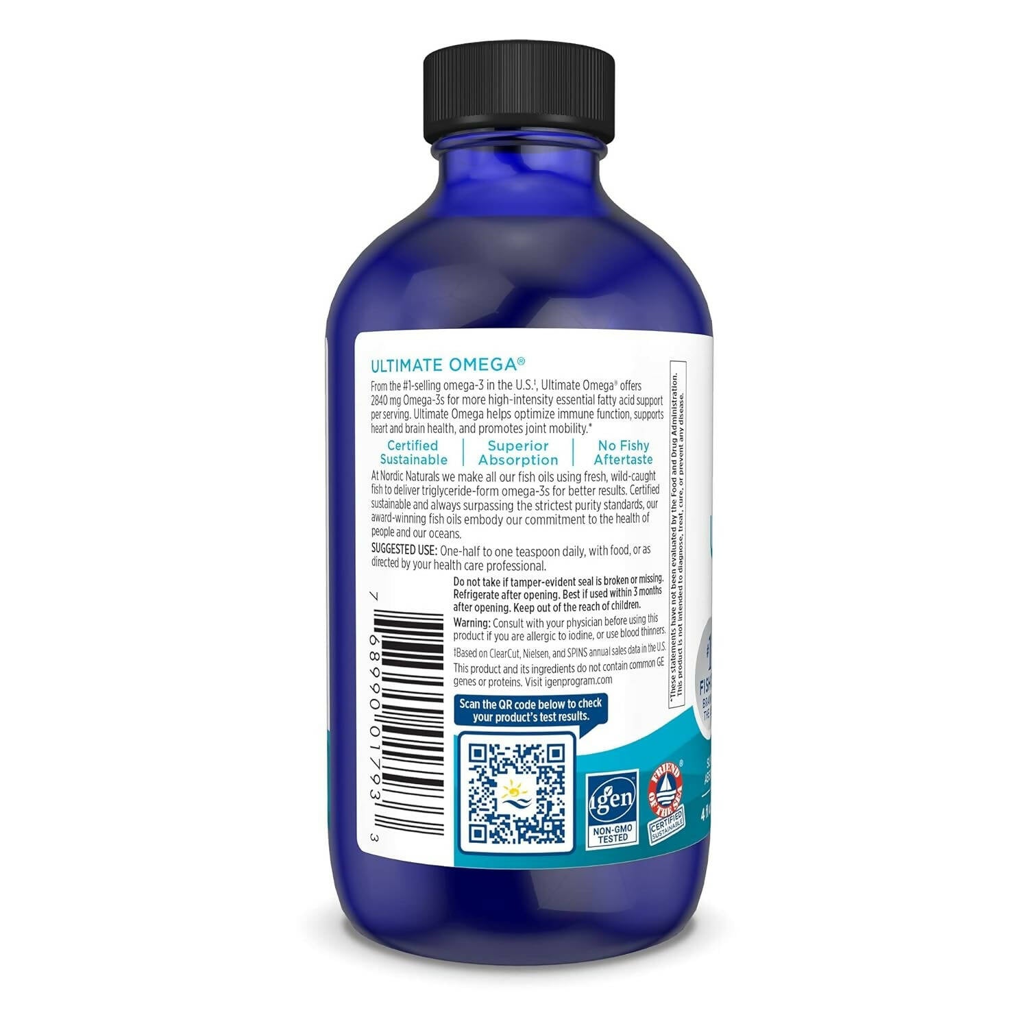 Nordic Naturals Ultimate Omega 3 Fish Oil Liquid - Lemon Flavor | Grocsy