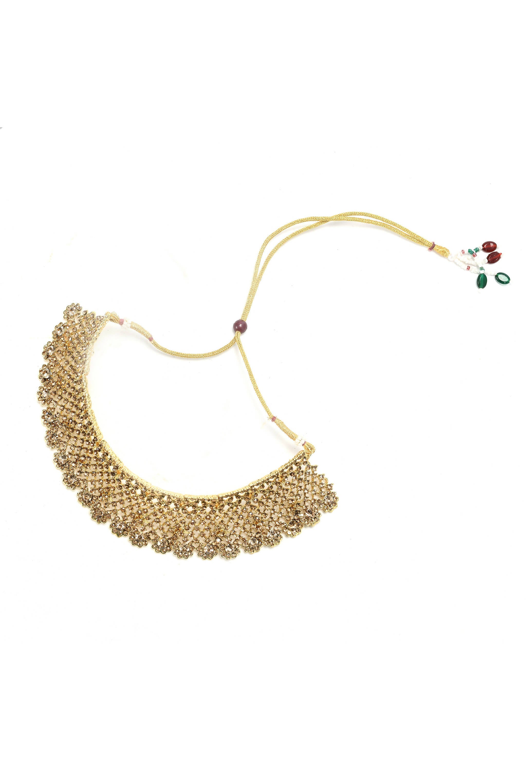 Mominos Fashion Johar Kamal Traditional Rajwadi Design Heavy Golden Color Choker Set | Grocsy