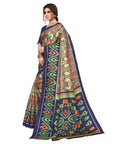 Vamika Navy Blue Printed Art Silk Saree | Grocsy