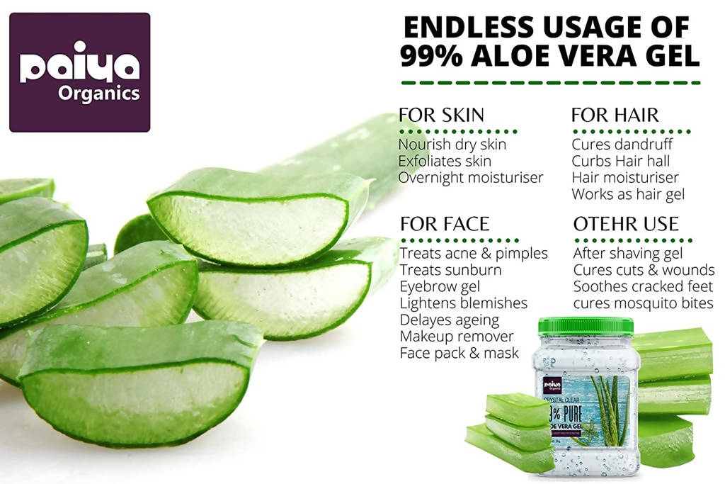 Paiya Organics 99% Crystal Clear Aloe Vera Gel | Grocsy