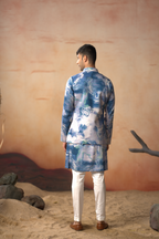 Marble Print Cotton Nehru Jacket Set by Hilo Design | Grocsy