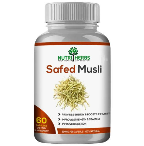 Nutriherbs Safed Musli Capsules | Grocsy