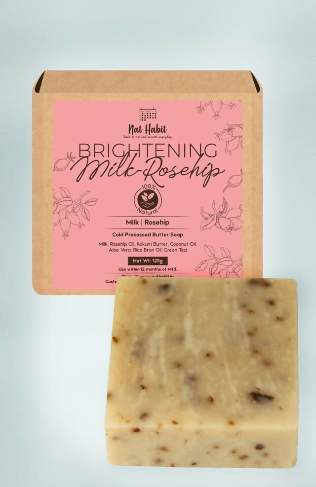 Nat Habit Cold Processed Brightening Milk-Rosehip Soap | Grocsy