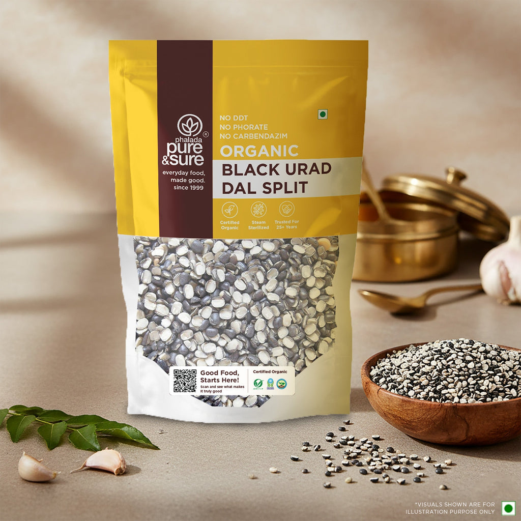 Pure & Sure Organic Black Urad Dal Split | Grocsy