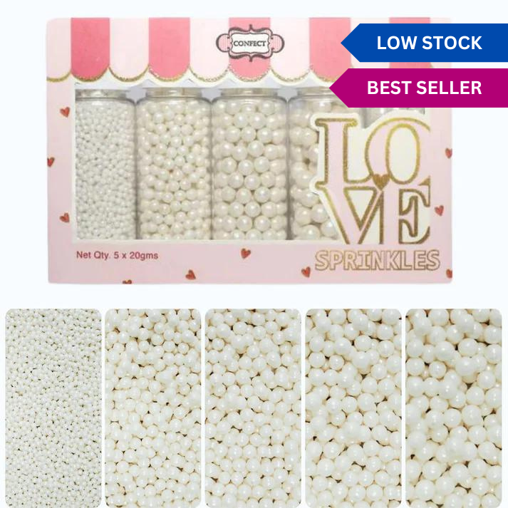 Confect White Princess Disco Balls Assorted Sprinkles ( DB-13 ) | Grocsy