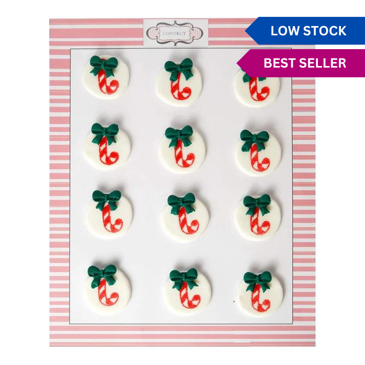 Confect Christmas Candy Cane Red & Green | Edible Christmas Topper | Grocsy