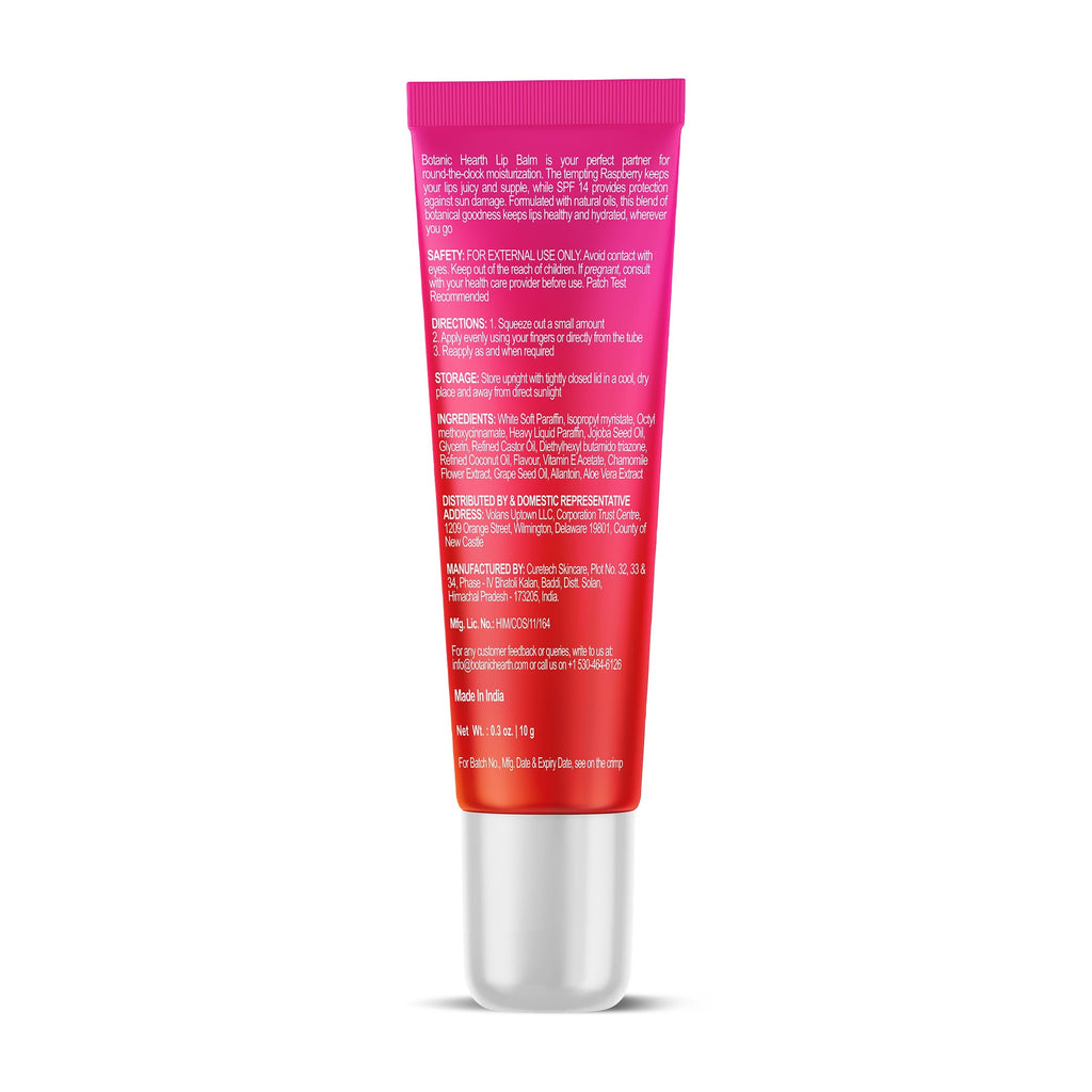 Botanic Hearth Raspberry SPF Lip Balm with Jojoba Oil, Vitamin E & Allantoin | Grocsy