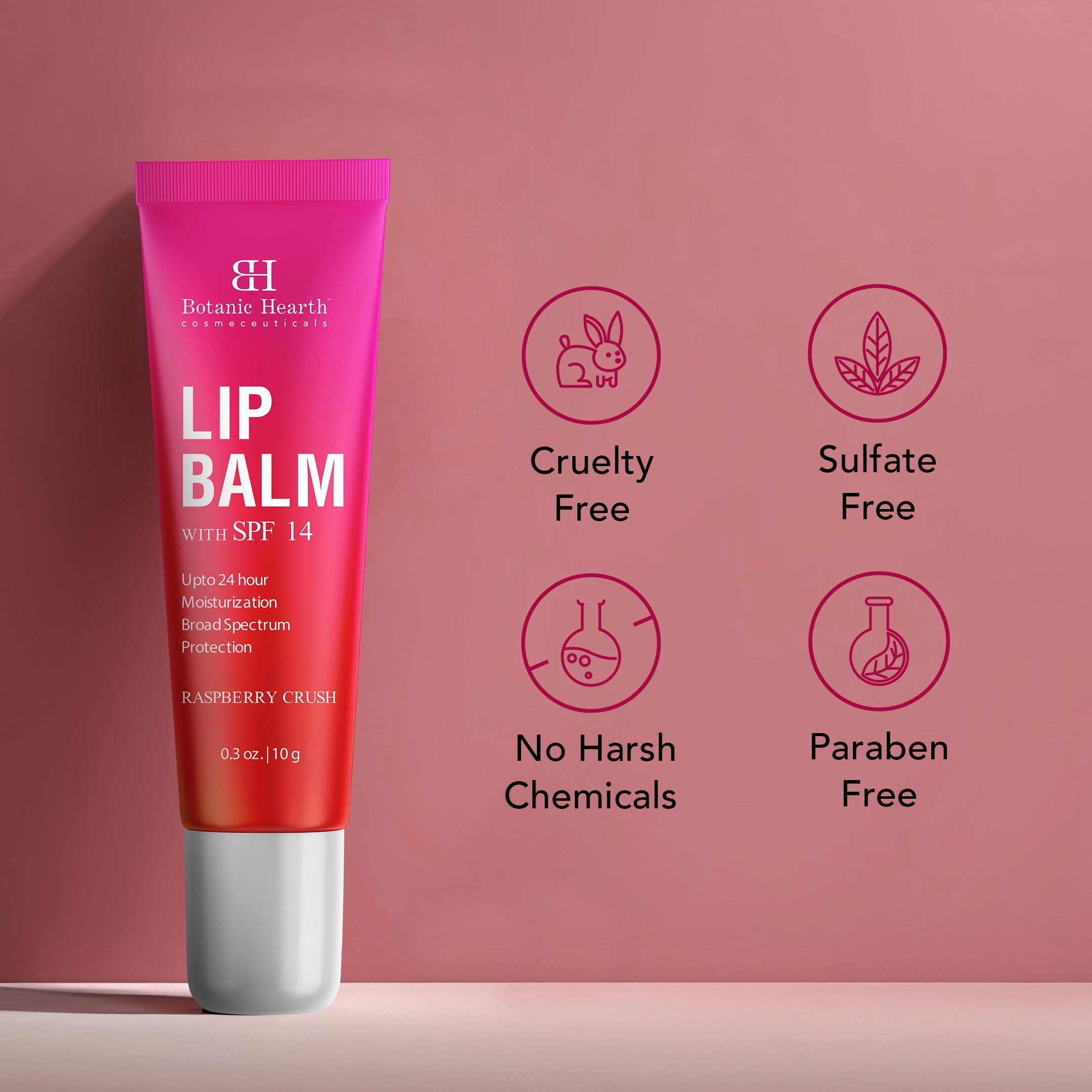 Botanic Hearth Raspberry SPF Lip Balm with Jojoba Oil, Vitamin E & Allantoin | Grocsy