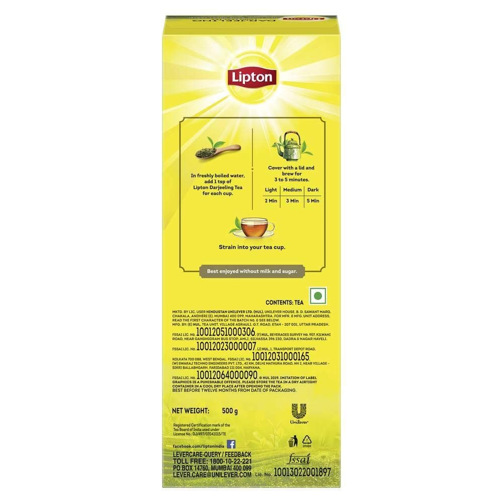 Lipton Darjeeling Tea - Pure and Authentic Darjeeling Long Leaf Loose Black Tea | Grocsy