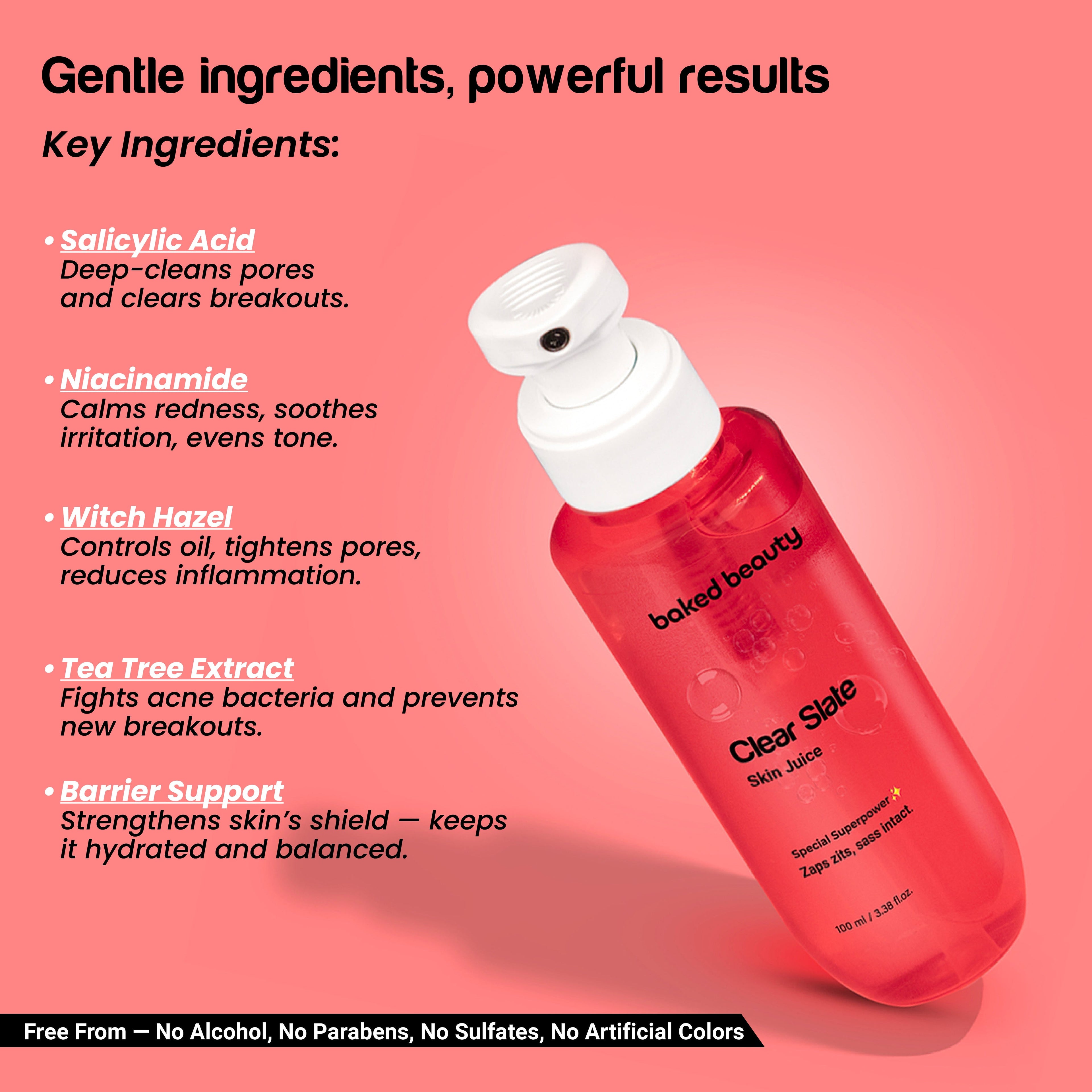 Baked Beauty Clear Slate Skin Juice - Anti Acne Toner | Grocsy