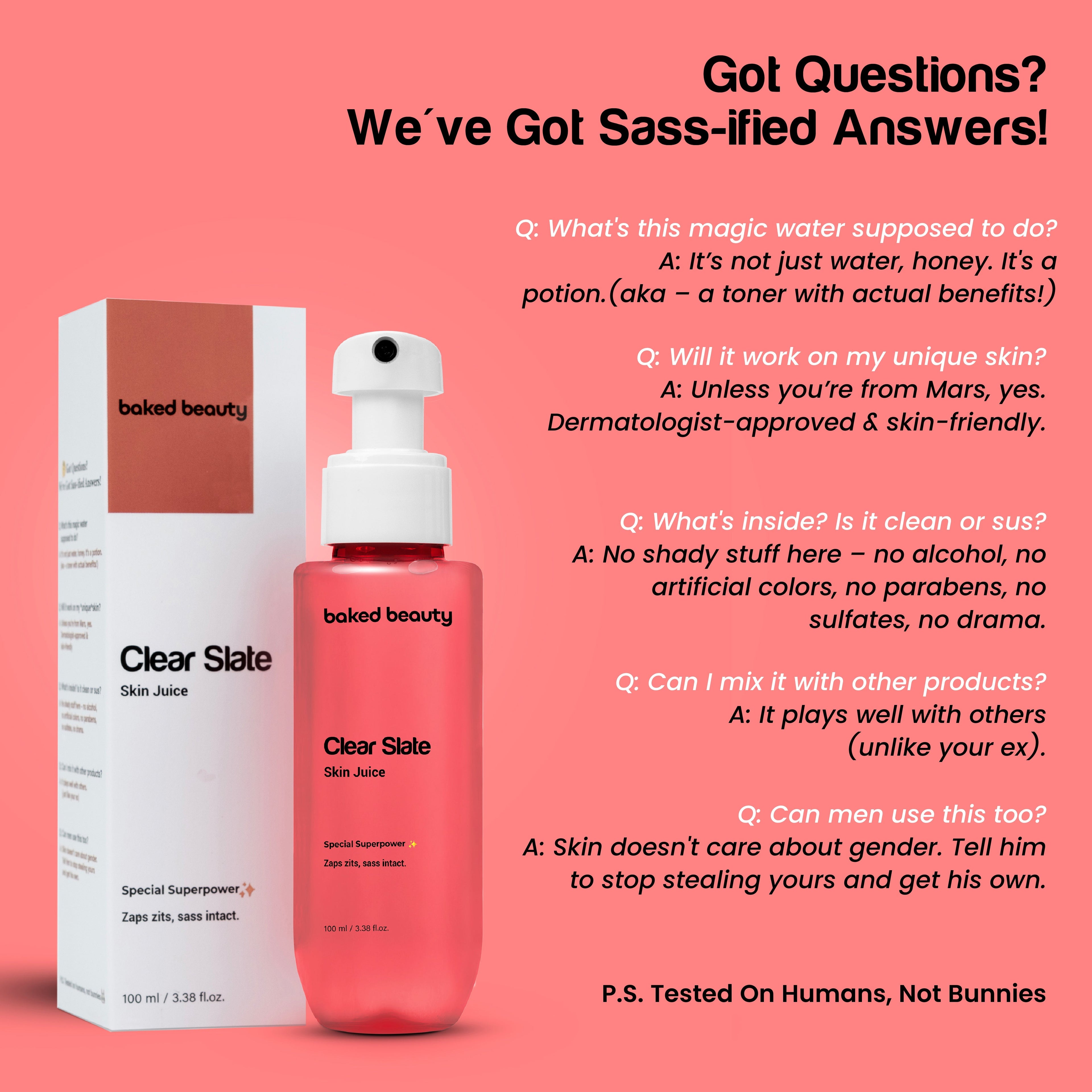 Baked Beauty Clear Slate Skin Juice - Anti Acne Toner | Grocsy