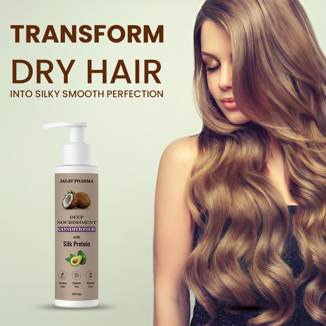 Jagat Pharma Deep Nourishment Conditioner With Silk Protein - Unlock Luxurious Silkiness for Your Hair | Grocsy