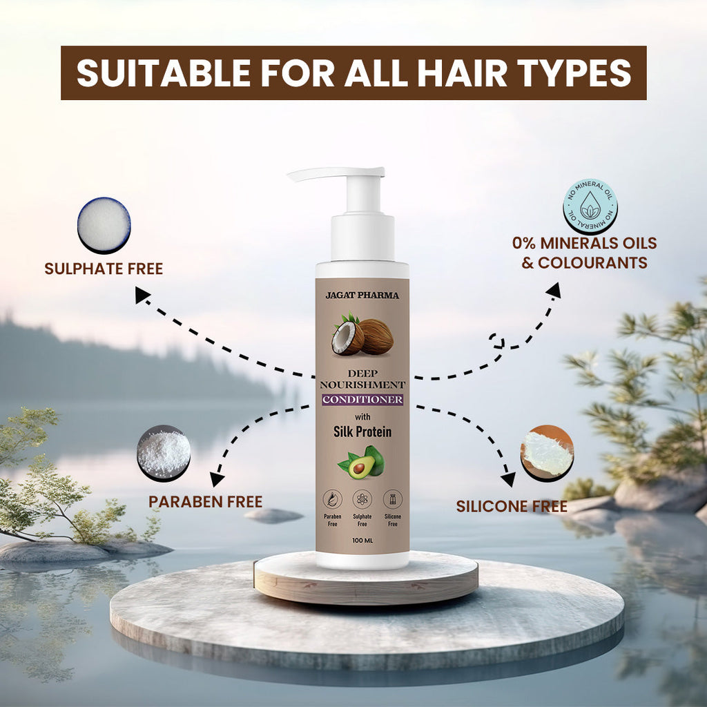 Jagat Pharma Deep Nourishment Conditioner With Silk Protein - Unlock Luxurious Silkiness for Your Hair | Grocsy