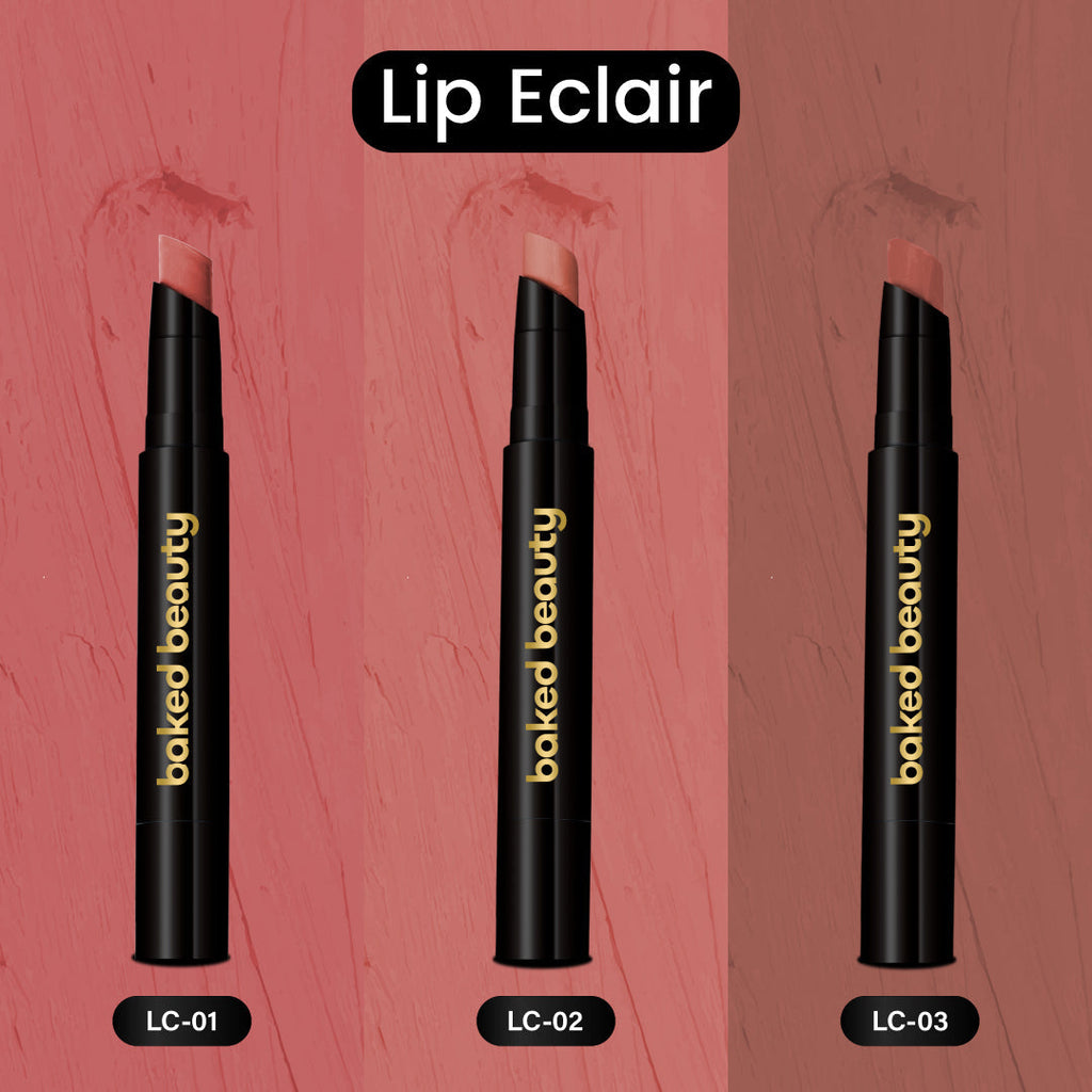 Baked Beauty My Crayon Lip Eclair Super Matte Lip Cream Lipsticks (Set of 3) | Grocsy