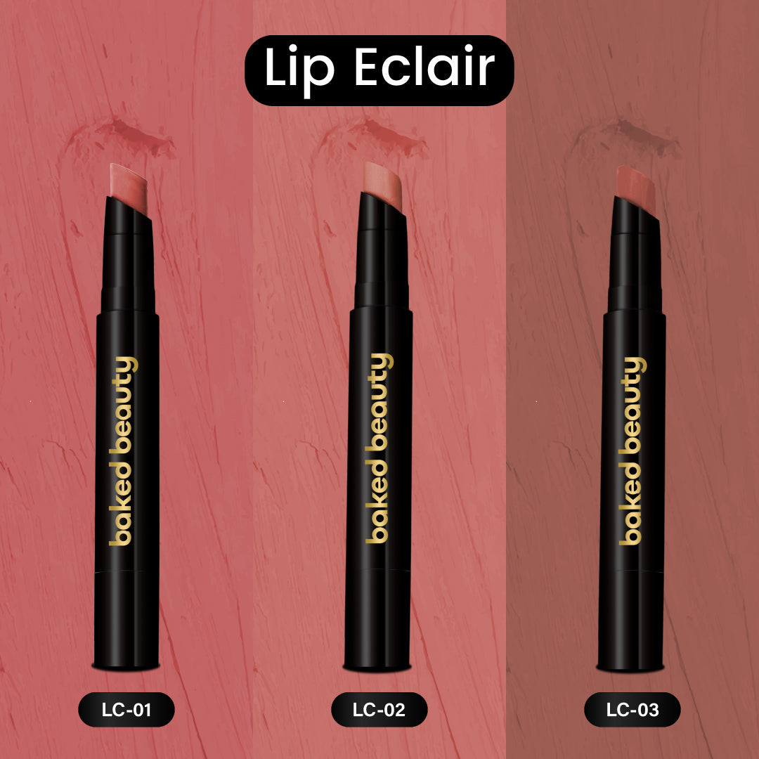 Baked Beauty My Crayon Lip Eclair Super Matte Lip Cream Lipsticks (Set of 3) | Grocsy