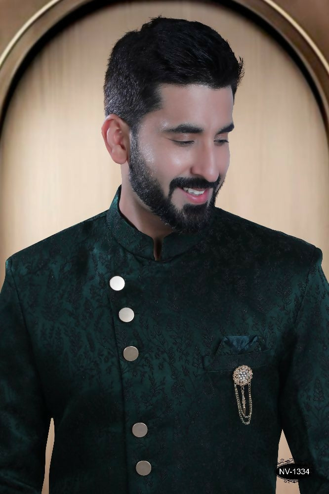 Joban Fashion Men's Green Satin Kurta with Pyjama | Grocsy