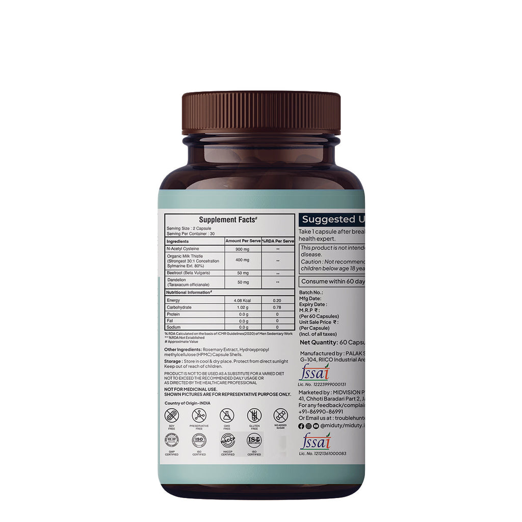 Miduty by Palak Notes Liver Detox Capsules