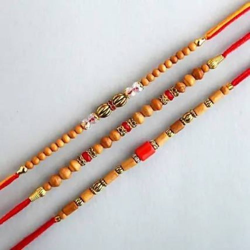 Set of 3 Beads Rakhi & Dry Fruits Jars | Grocsy