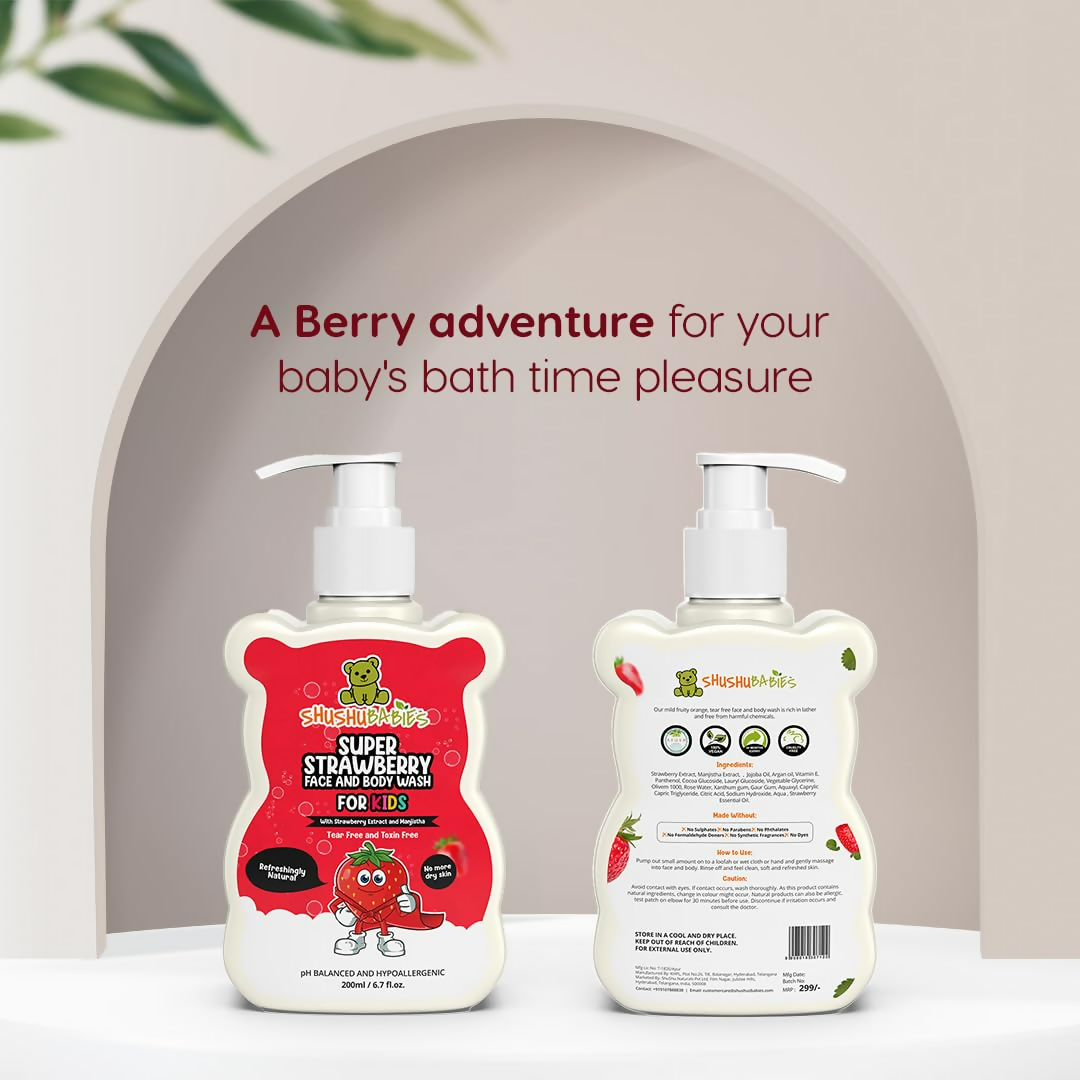 ShuShu Babies Super Strawberry Face and Body Wash (under 4-12 Years) | Grocsy