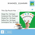 TeaFit Premium NO SUGAR Instant Assorted Tea Premix - Traveler Pack | Grocsy