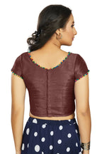 Aastha Fashion Women's Brown Art Silk Designer Party Wear Readymade Blouse | Grocsy