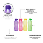 Tupperware Aquasafe Plastic Bottle - Pink, Green, Yellow, Purple | Grocsy