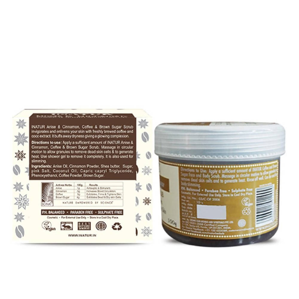Inatur Coffee & Brown Sugar Face & Body Scrub - Anise & Cinnamon | Grocsy