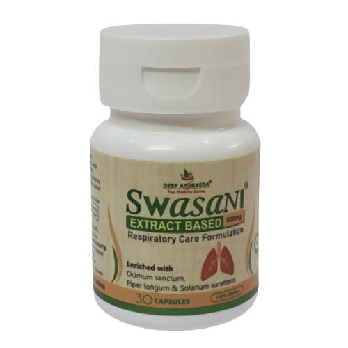 Deep Ayurveda Swasani 500mg Veg Capsules | Grocsy