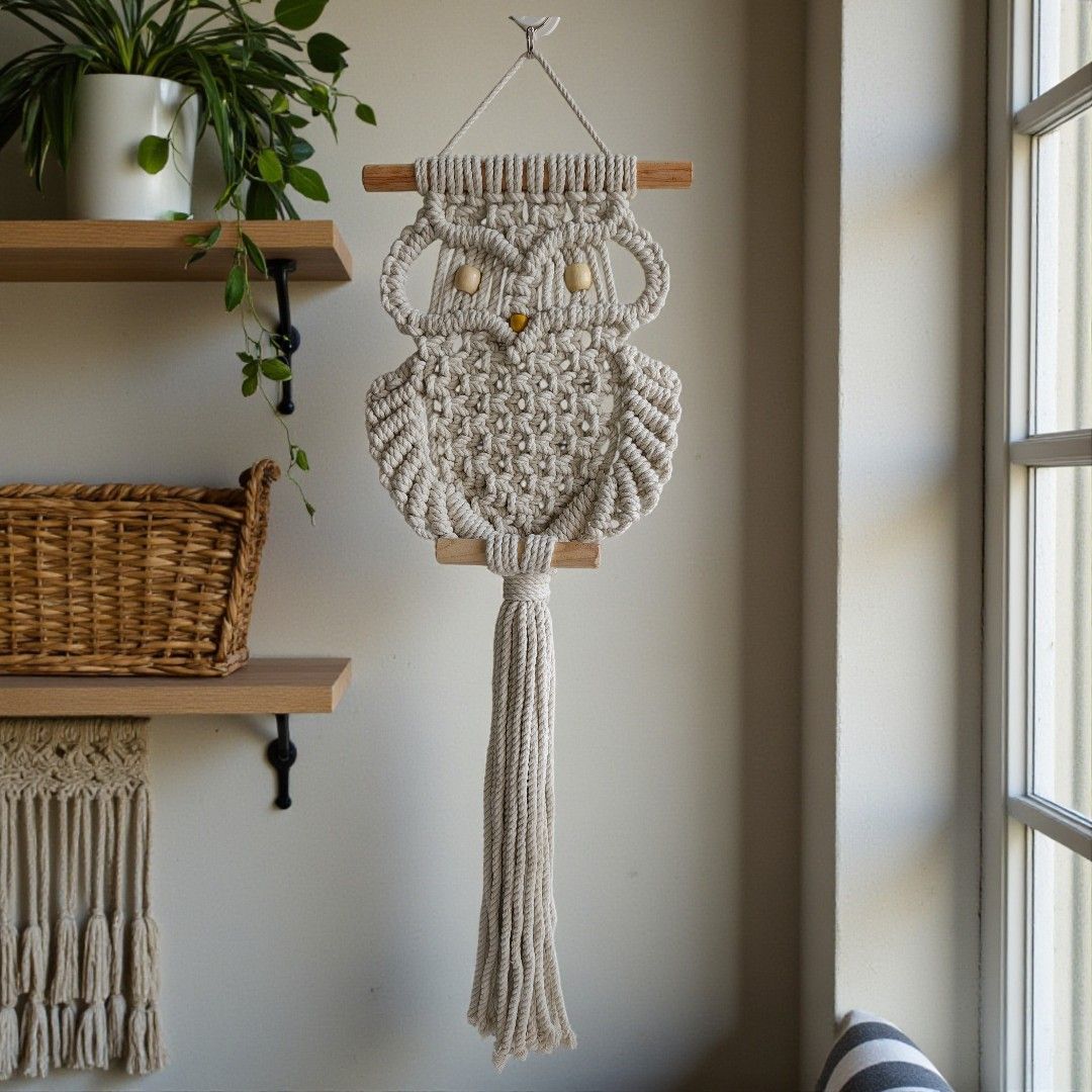 Sun Mun Decors Premium Macrame Owl | Grocsy