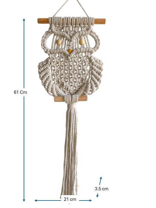 Sun Mun Decors Premium Macrame Owl | Grocsy