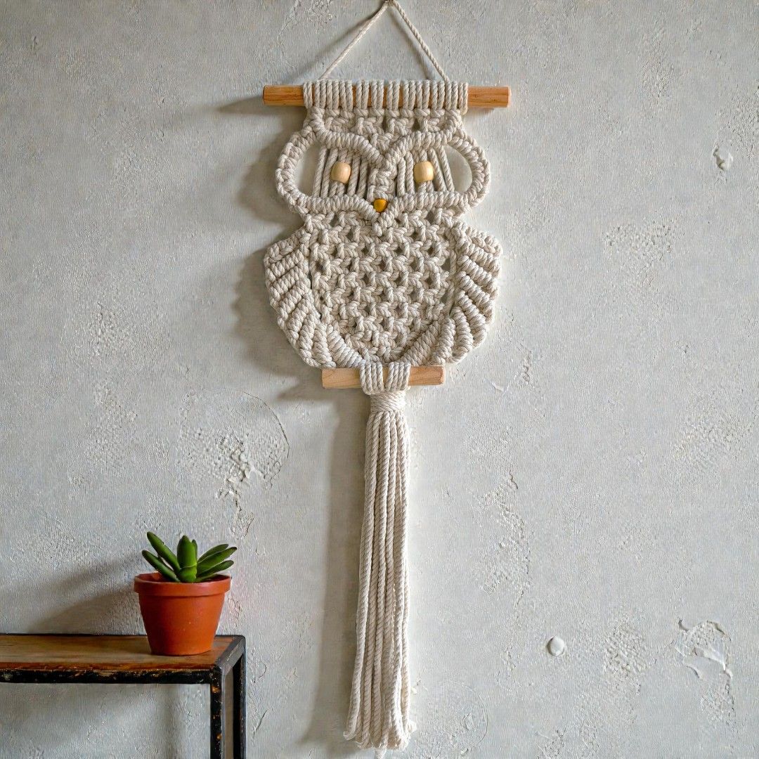 Sun Mun Decors Premium Macrame Owl | Grocsy