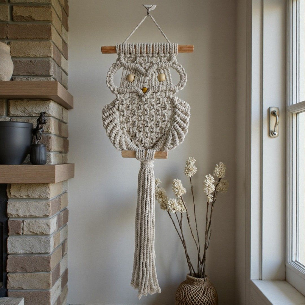 Sun Mun Decors Premium Macrame Owl | Grocsy