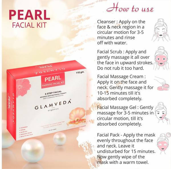 Glamveda Pearl Fairness Facial Kit | Grocsy