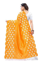 Vamika Zoya Silk Embroidered Yellow Saree (RAKHI MUSTARD) | Grocsy