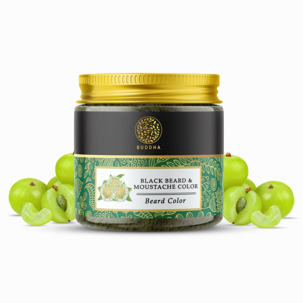 Buddha Natural Beard & Moustache Black Color | Grocsy