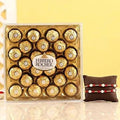 Two Pearl Rakhis & Ferrero Rocher Box | Grocsy