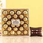 Two Pearl Rakhis & Ferrero Rocher Box | Grocsy