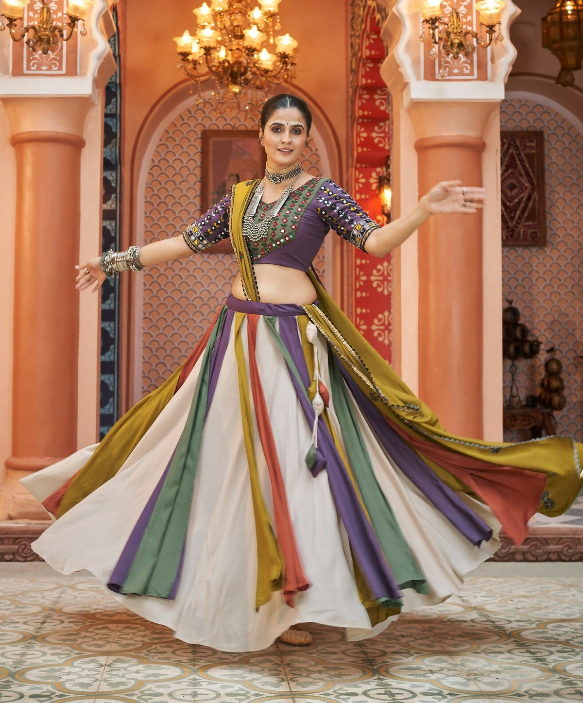 AI Fashion Multi Color Viscose Rayon Designer Navratri Lehenga Choli Collection | Grocsy