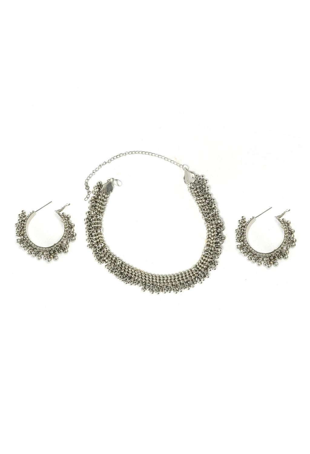 Mominos Fashion Johar Kamal Silver-Plated Brass Finish Ghungroo Work Choker For Women | Grocsy