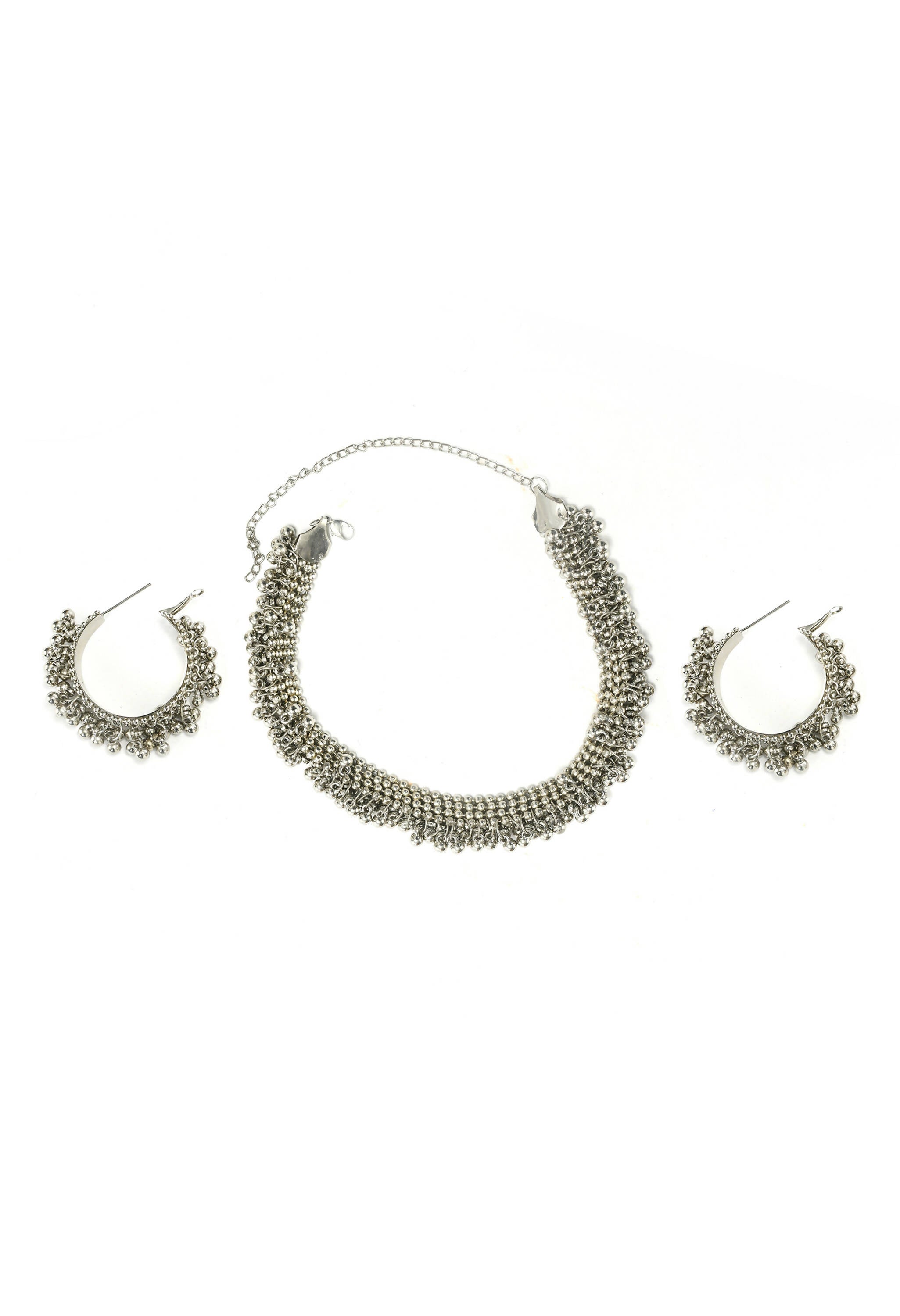 Mominos Fashion Johar Kamal Silver-Plated Brass Finish Ghungroo Work Choker For Women | Grocsy