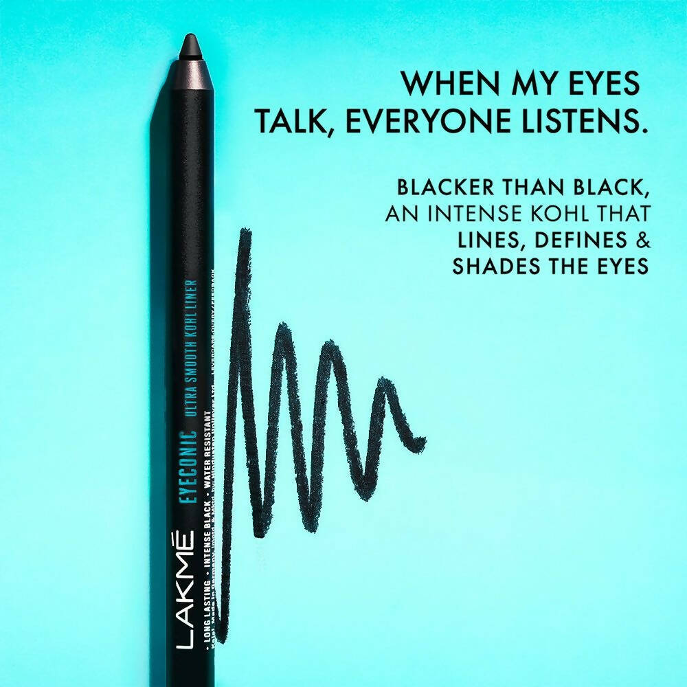 Lakme Eyeconic Ultra Smooth Kohl Liner - Black | Grocsy