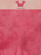 Pink Organza Printed Saree With Blouse Piece - Nivaa | Grocsy