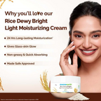 Mamaearth Rice Dewy Bright Light Moisturizing Cream with Rice Water & Niacinamide For Glass-Skin | Grocsy