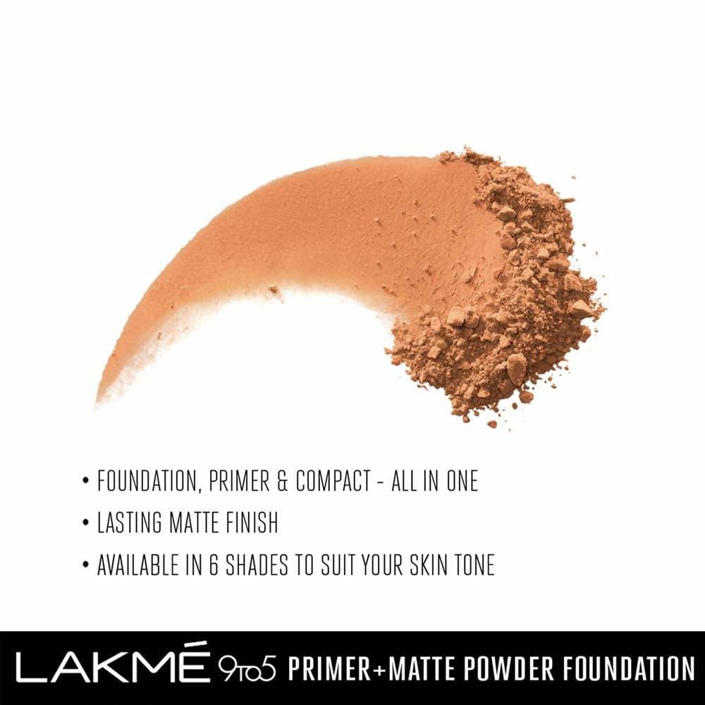 Lakme 9 To 5 Primer With Matte Powder Foundation Compact - Natural Almond | Grocsy
