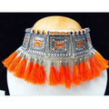 MS Fashion India Traditional Oxidized Orange Necklace for Women | Grocsy