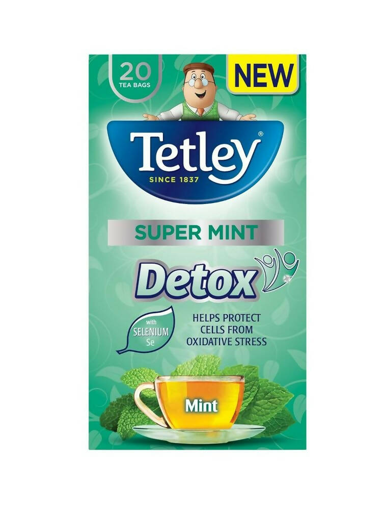 Tetley Super Mint Detox Tea Bags | Grocsy