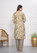 Festive Wear Ethnic Cream chanderi Stitched Suit - Anbazaar | Grocsy