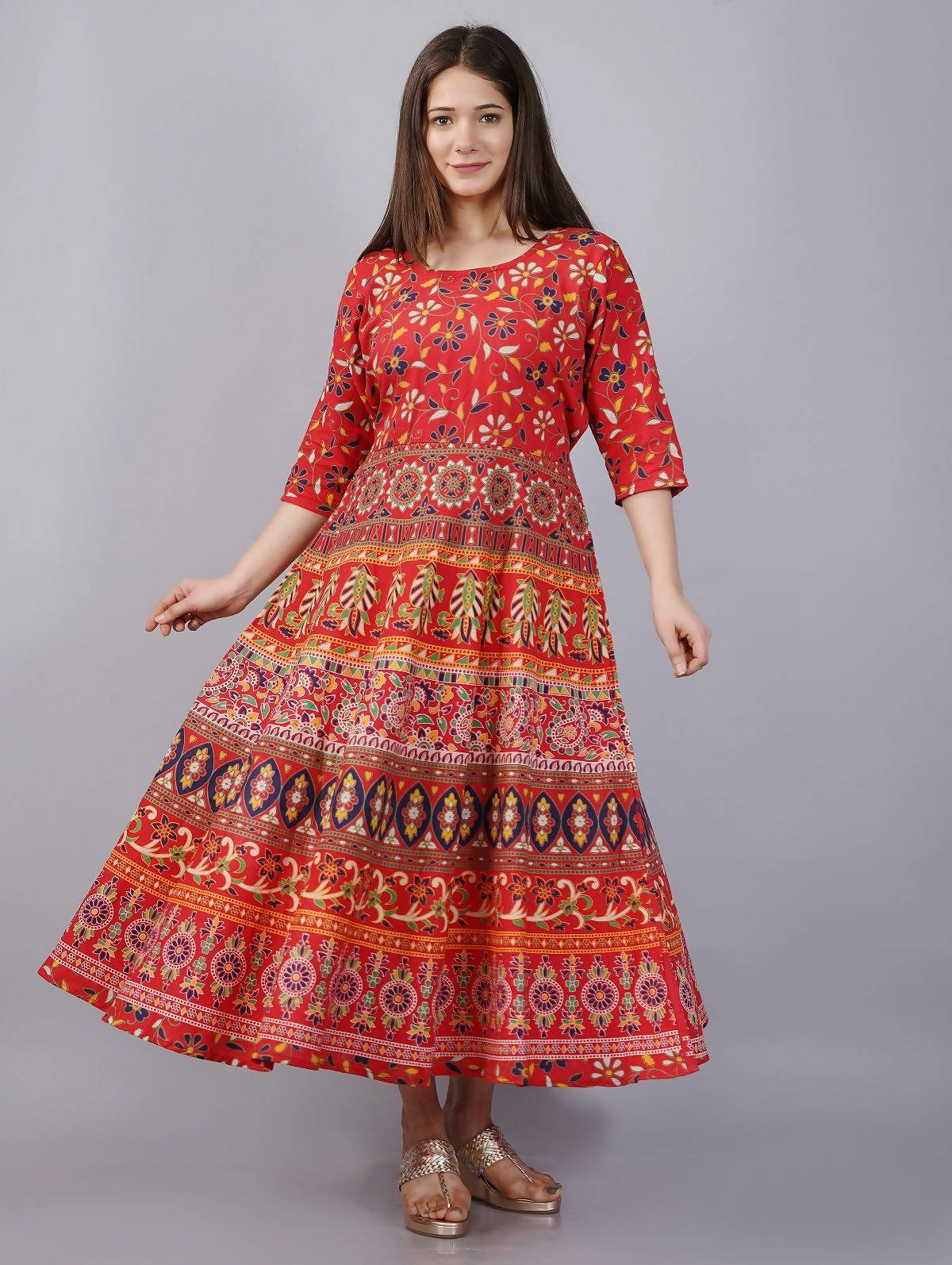 Vamika Multicolor Cotton Printed Party/Casual Wear Kurti (GAM26K) | Grocsy