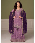 KC Heavy Chinon Lilac Salwar Suit For Women Ethnic Wear | Grocsy