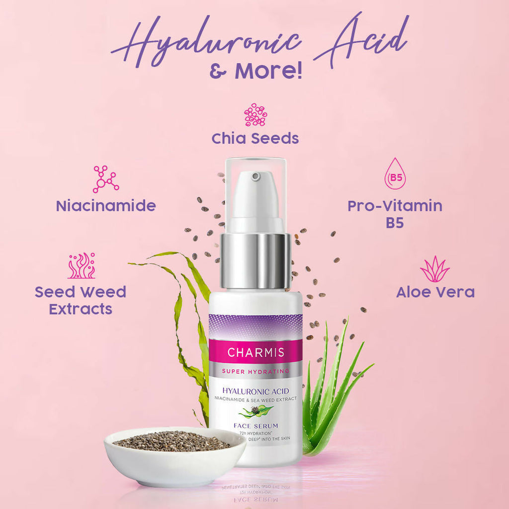 Charmis Super Hydrating Face Serum For 72h Hydration With Hyaluronic Acid | Grocsy